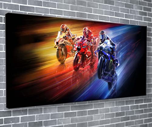 XXL Leinwanddruck Grand Prix Motorrad Motorrad Racing (55x24 Zoll) von Unique Print