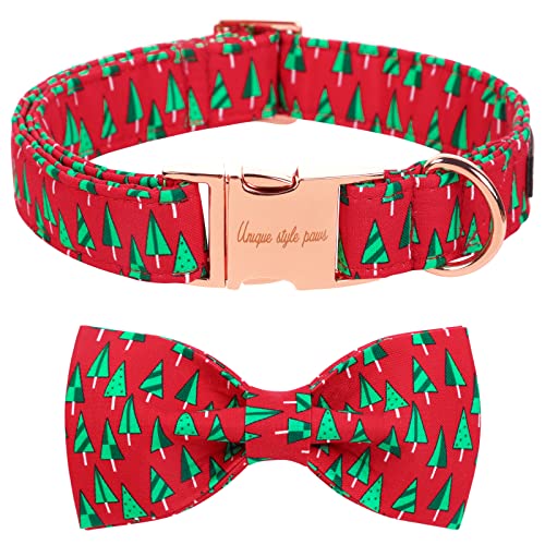 Unique style paws Christmas Hundehalsband, Haustierhalsband Geschenk für Mädchen Jungen Hunde, verstellbares Hundehalsband für kleine mittelgroße Hunde-L von Unique style paws
