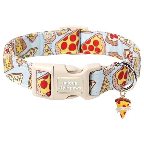 Unique style paws Dog Halsband mit Schnellverschluss aus Baumwolle Pizza-Halsband Geschenk Langlebig Niedlich Halsband für kleine, mittelgroße und große Rüden und Hündinnen Unique style paws Dog Halsband mit Schnellverschluss aus Baumwolle Pizza-Halsband Geschenk Langlebig Niedlich Halsband für kleine, mittelgroße und große Rüden und Hündinnen von Unique style paws