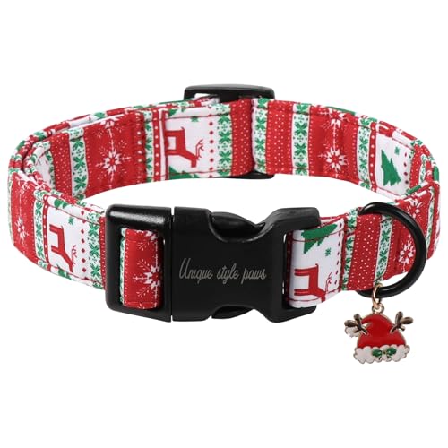 Unique style paws Gestreiftes Weihnachts Hundehalsband mit Santa Hut Charm – Verstellbares Festliches Halsband in Rot/Weiß/Grün für Hunde Unique style paws Gestreiftes Weihnachts Hundehalsband mit Santa Hut Charm – Verstellbares Festliches Halsband in Rot/Weiß/Grün für Hunde von Unique style paws