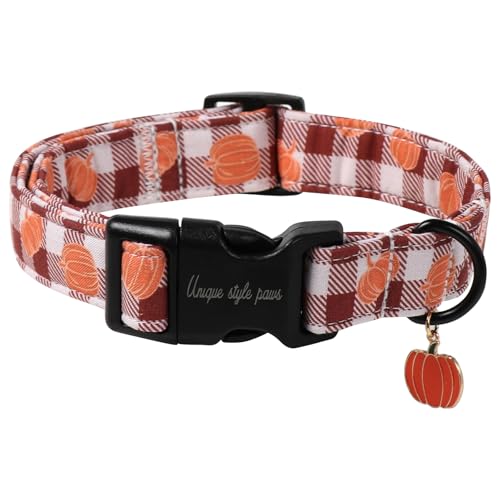 Unique style paws Halloween-Hundehalsband, Kürbis-Hundehalsband, Schnellverschluss, Baumwolle, Geschenk, langlebig, niedlich, Herbsthalsband für kleine, mittelgroße und große Jungen, Mädchen, Hunde Unique style paws Halloween-Hundehalsband, Kürbis-Hundehalsband, Schnellverschluss, Baumwolle, Geschenk, langlebig, niedlich, Herbsthalsband für kleine, mittelgroße und große Jungen, Mädchen, Hunde von Unique style paws