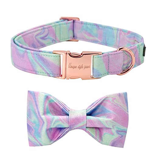 Unique style paws Hundehalsband, weiches Hundehalsband mit Fliege, strapazierfähiges Hundehalsband mit Schleife verstellbares Hundehalsband für kleine mittelgroße Hunde von Unique style paws