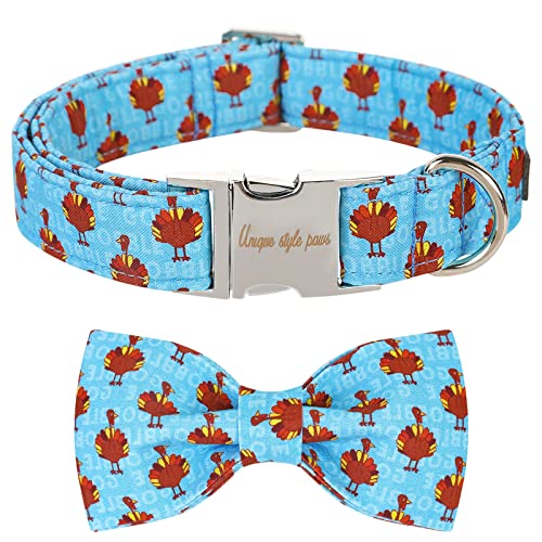 Unique style paws Thanksgiving Hundehalsband, Haustierhalsband Geschenk für Mädchen Jungen Hunde, verstellbares Hundehalsband für kleine mittelgroße Hunde-L von Unique style paws