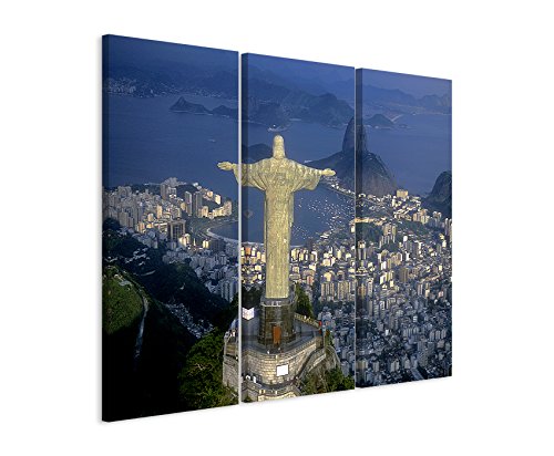 3 teiliges Bild Bilder gesamt 130x90cm Urbane Fotografie – Luftaufnahme von Rio de Janeiro, Brasilien von Unique