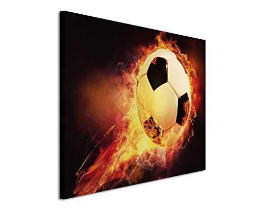 Fotoleinwand 120x80cm Kunstbilder – Feuriger Fußball von Unique
