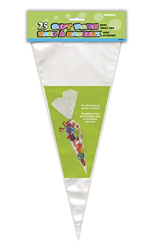 Große Cellophantaschen in Kegelform - durchsichtig - 25er-Pack Große Cellophantaschen in Kegelform - durchsichtig - 25er-Pack von Unique
