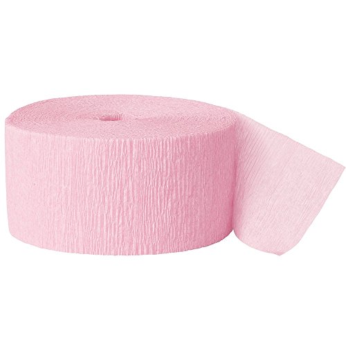 Krepp-Papier Party-Papierschlange - 24 m - Hellrosa, Pastellrosa, 81ft von Unique