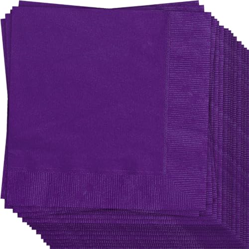 Papierservietten - 13 cm - Dunkelviolett - Packung mit 20 Stück von Unique