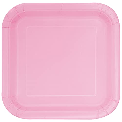 Quadratische Pappteller - 23 cm - Hellrosa - Packung mit 14 Stück Quadratische Pappteller - 23 cm - Hellrosa - Packung mit 14 Stück von Unique