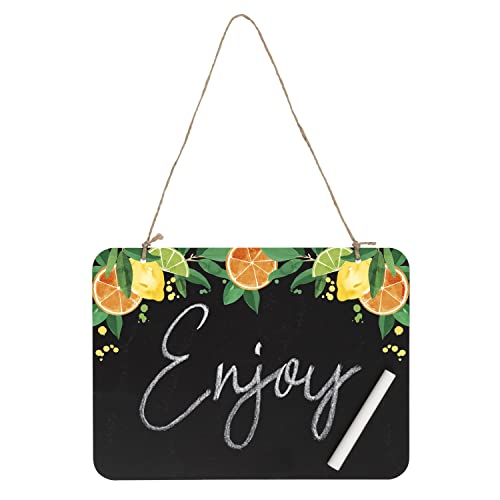 Unique 16451 Kunststoff-Kreidetafel, Motiv: Zitrusfrüchte, Sommerparty, (1 Stück), Mehrfarbig, Chalkboard Sign von Unique