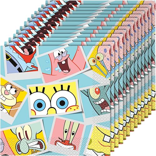 Unique SpongeBob SquarePants Papierservietten, 16 Stück, mehrfarbig von Unique