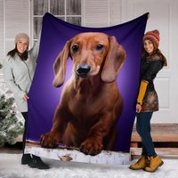 Dackel Fleecedecke Sausage Dog Wohndeko Weihnachtsgeschenk von UniqueAndComfy