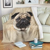 Kuscheldecke Mit Beigem Mops, Weihnachtsgeschenk von UniqueAndComfy