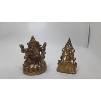 Set Vintage Messing Hindus Götter Figur, Gott Ganesha Aus Massivem von UniqueArtGiftStore