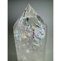 Bergkristallspitze Mit Regenbogen 38cm, 5.38Kg, Klare Kristallspitze, Edelstein Deko, Heilstein Kristall, Naturstein Spitze, Kristall von UniqueCrystalsZurich