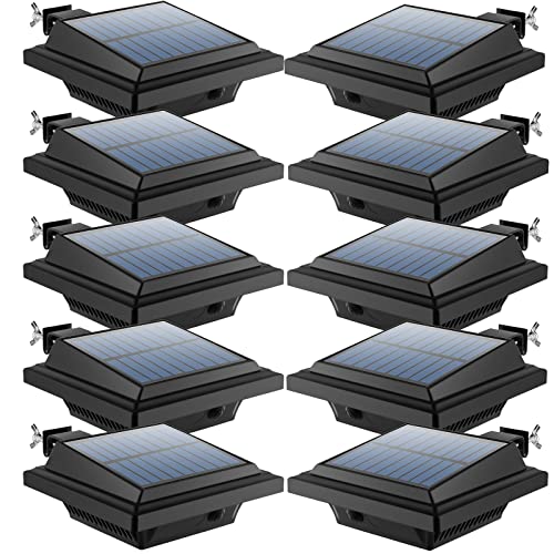 UniqueFire 40 LEDs Dachrinne Solarleuchte | Solarlampen für Außen | Schwarz Gartenbeleuchtung Warmweißes Solarlicht, 3W Sicherheitswandleuchte Aussen Zaunlicht Außenlampe für Garage, Patio von UniqueFire