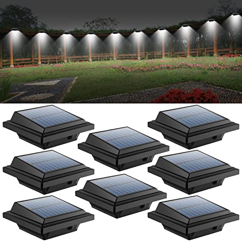 Dachrinne Solarleuchte 40 LEDs | UniqueFire Solarlampen für Außen | Schwarz Gartenbeleuchtung Kaltweißes Solarlicht, 3W Sicherheitswandleuchte Aussen Zaunlicht Außenlampe für Garage, Patio von UniqueFire