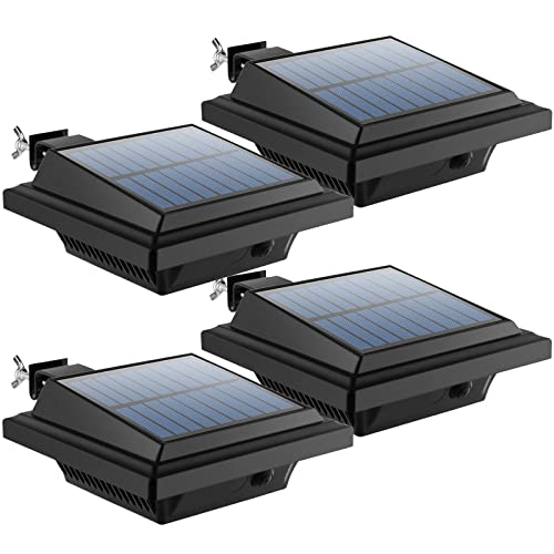 UniqueFire Dachrinne Solarleuchte 40 LEDs Solarlampen für Außen | Schwarz Gartenbeleuchtung Warmweißes Solarlicht, 3W Sicherheitswandleuchte Aussen Zaunlicht Außenlampe für Garage, Patio von UniqueFire