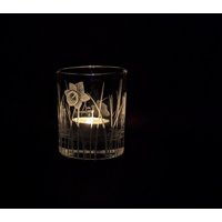 Narzisse Teelichthalter - Handgravierter Kerzenhalter Florales Glas Blumenglas Glaskunst Personalisiertes Andenken Narzissenliebhaber von UniqueGlassEngraving