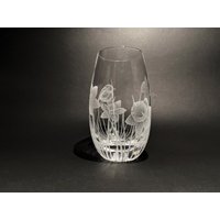 Narzissen Vase - Robin Handgravierte Dartington Kristallvase Schöne Glaskunst Blumengeschenk Kristallgravur Kunst -Erinnerung von UniqueGlassEngraving