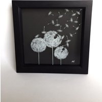 Pusteblume, Die Im Wind Weht - Glaskunst Glasgravur Wandkunst Für Zuhause Denken Sie An Wünschen Sich Etwas von UniqueGlassEngraving