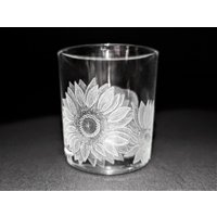 Sonnenblume Teelichthalter - Handgravierter Kerzenhalter Sonnenblumen Blumenkunst Glaskunst Sonnenblume Teelichthalter - Handgravierter Kerzenhalter Sonnenblumen Blumenkunst Glaskunst von UniqueGlassEngraving