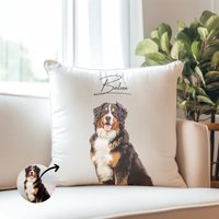 Personalisiertes Haustier-Kissen Mit Haustier-Foto + Name Katze-Hunde-Kissen Individuelles Hundekissen Bild-Kissen Haustier-Bild-Kissen von UniqueMementos