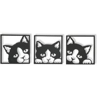 3 Stück Katze - Stahl Metall Hängeschild Wandkunst 3 Stück Katze - Stahl Metall Hängeschild Wandkunst von UniqueMetalcraftShop