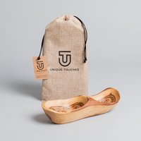 Unikat-Touches® | Olivenholz Handgemachte Rustikale Vorspeise Servierschale. Kommt Mit Gratis Geschenktasche & Kostenloser Personalisierung von UniqueTouchesUSA