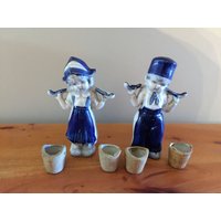 Vintage Keramikfiguren/Marked Japan Keramik Jungen - Und Mädchenfiguren 2Teilig Handbemalte von UniqueVintageandArt