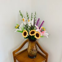 Gehäkelte Blumen, Lavendel Eukalyptus Sonnenblume Lilie Calla Blumenornamente, Ein Blumenstrauß Geschenk Für Sie von UniqueWeaveShop