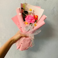 Gehäkelte Blumen, Rosa Rosenblütenverzierungen, Niedliches Geschenk Für Sie von UniqueWeaveShop