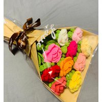 Gehäkelte Blumen Rose Blumenornamente, Handgemachter Gestrickter Blumenstrauß Ein Strauß Blume Jahrestag Wohnkultur Valentinstag Geschenk Für Sie von UniqueWeaveShop