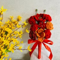 Gehäkelte Blumen Rose Tulpe Blume Vergissmeinnicht Süßes Hochzeitsgeschenk, Brautjungferngeschenke Ein Blumenstrauß Jubiläumsstrauß Geschenk Für Sie von UniqueWeaveShop