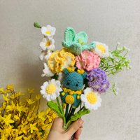 Gehäkelte Blumen Tiere Drachen Tulpe Daisy Nelke Ornamente Niedlich Ein Blumenstrauß Jubiläum Geschenk Für Sie von UniqueWeaveShop