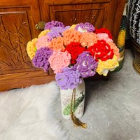 Häkelblumen, Nelke Blumenornamente, Ein Strauß Blume Künstliche Unsterbliche Geschenk Für Sie von UniqueWeaveShop