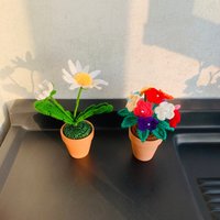 Handgemachte Häkelblume Gänseblümchen Regenbogen Daisy Topf Ornamente Artefakt Handarbeit Wohnkultur Amigurumi Geschenke Für Sie von UniqueWeaveShop