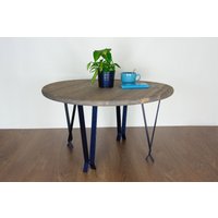 Tischbeine Aus Metall, Beistelltischbeine, Beistelltischbeine Stahl, Runde Tischbeine, Antikblaue Farbe von UniqueWoodArtwork