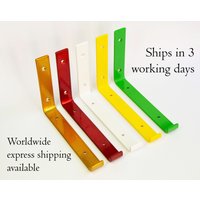 stahlklammer - Helle Süßigkeit Pulverbeschichtet Neuestes J Design Hochleistungsklammern Regalklammern Offene Regale Schrauben Inklusive von UniqueWoodArtwork