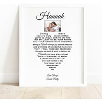 Nichte Hochzeitsgeschenk Von Tante, Brautjungfer Andenken, Personalisierte Patentochter Gedicht Drucke, Einzigartige Wort Designs, Foto Bild Worte von UniqueWordDesigns
