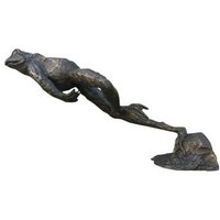 Bronze Frosch Brunnen Springender Figur Skulptur Wachsausschmelzverfahren von UniqueandvintageGB