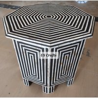 Perlmutt Achteck Couchtisch Schwarz, Perlmutt Tisch Schwarz, Perlmutt Handgefertigt Beistelltisch, Perlmutt Beistelltisch von UniquesolutionCrafts