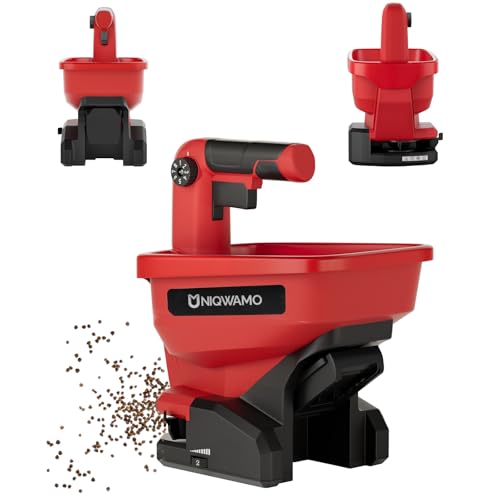 Uniqwamo Handrasenstreuer für Milwaukee M18 Li-Ion Akku, ganzjährig verfügbar, Grassamen, Steinsalz und Enteiser im Freien (Batterie Nicht im Lieferumfang enthalten) von Uniqwamo