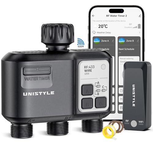 Bewässerungscomputer WLAN 3 Ausgänge, Smart Wasserventil Bewässerung mit App, Bewässerungssystem Zeitschaltuhr WiFi 5 Bewässerungspläne, Alexa Sprachsteuerung, Automatische Bewässerungsuhr für Garten Bewässerungscomputer WLAN 3 Ausgänge, Smart Wasserventil Bewässerung mit App, Bewässerungssystem Zeitschaltuhr WiFi 5 Bewässerungspläne, Alexa Sprachsteuerung, Automatische Bewässerungsuhr für Garten von Unistyle