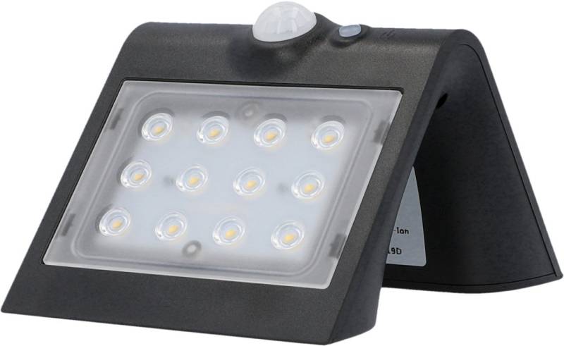 UniTec LED Solar-Wandleuchte schwarz mit Bewegungsmelder 1,5 W 220 lm von Unitec Elektro
