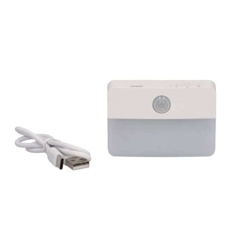 Unitec LED-Nachtlicht mit Bewegungsmelder + Dämmerungssschalter USB wiederaufladbar weiß von Unitec Elektro