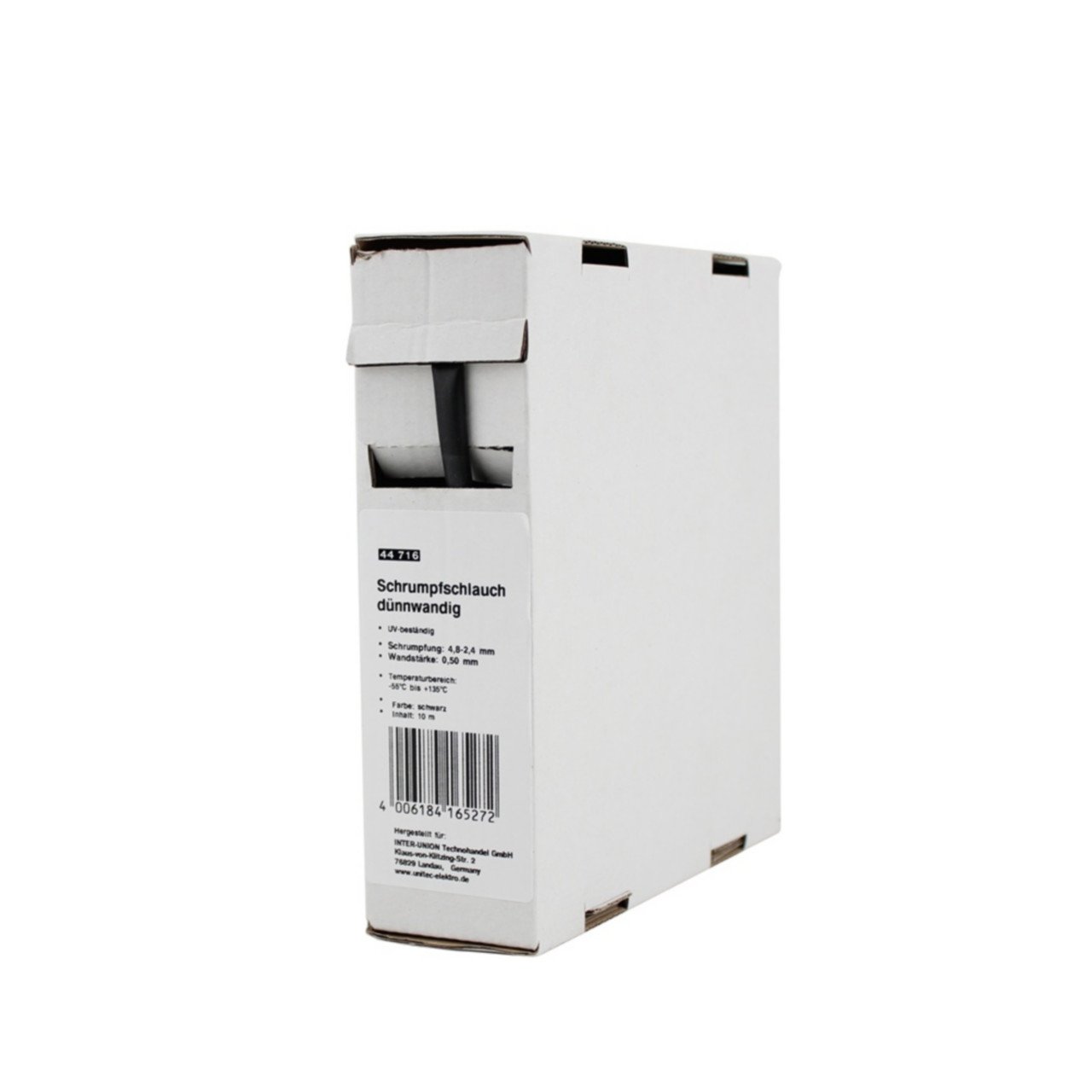 Unitec Schrumpfschlauch Abrollbox Ø 4,8-2,4 mm Meterware schwarz von Unitec Elektro