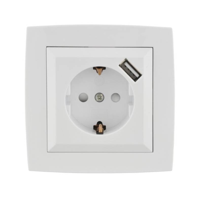 Unitec Steckdose mit USB-Anschluss Imola mit Kindersicherung ultraweiß von Unitec Elektro