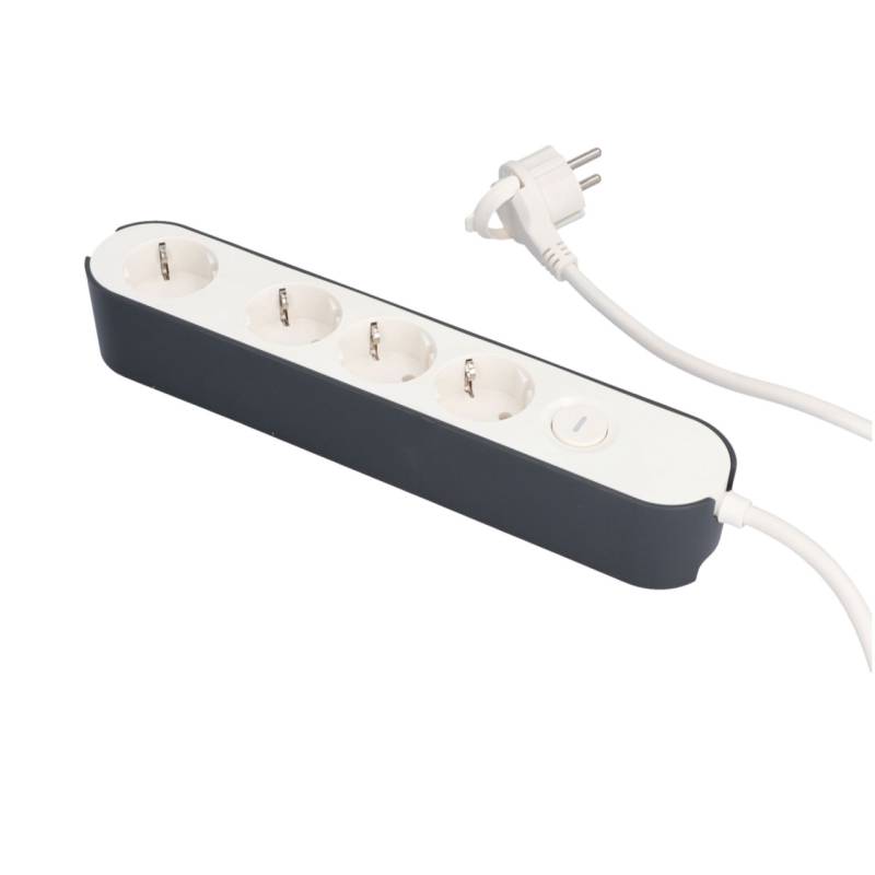 Unitec Tischsteckdose Greenline 4-fach 1,8 Meter mit Schalter weiß/anthrazit von Unitec Elektro