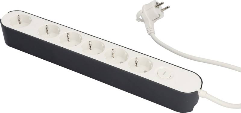 Unitec Tischsteckdose Greenline 6-fach 4,0 Meter mit Schalter weiß/anthrazit von Unitec Elektro